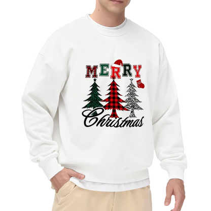 Plaid Christmas Tree Merry Xmas Crewneck Sweatshirt