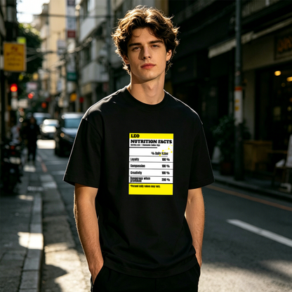 Leo Zodiac Nutrition Facts Funny Astrology Graphic T-Shirt
