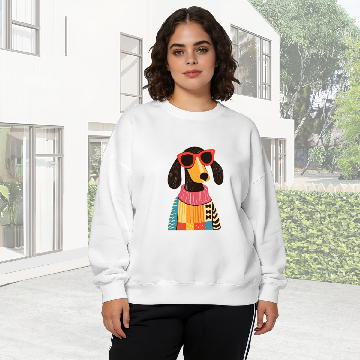Sunflower Butterfly Nature Floral Art Trendy Crewneck Sweatshirt
