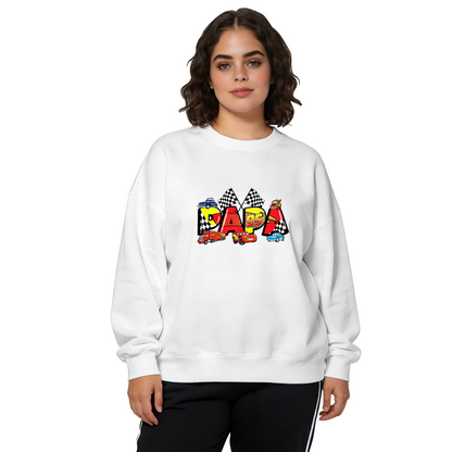 Racing Theme PAPA Letter Graphic Crewneck Sweatshirt