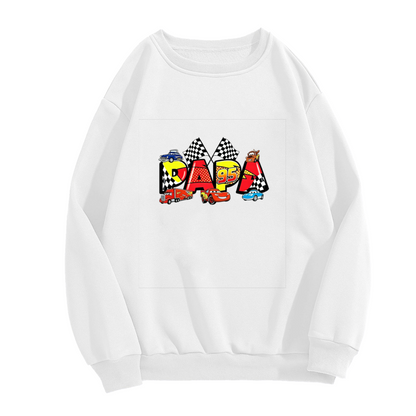 Racing Theme PAPA Letter Graphic Crewneck Sweatshirt