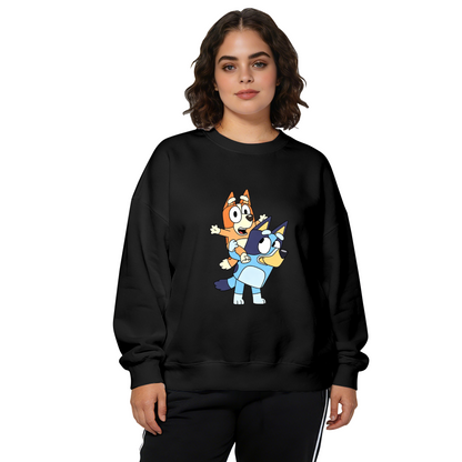 Cute Bluey & Bingo Cartoon Character Crewneck Sweatshirt