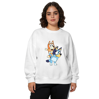 Cute Bluey & Bingo Cartoon Character Crewneck Sweatshirt