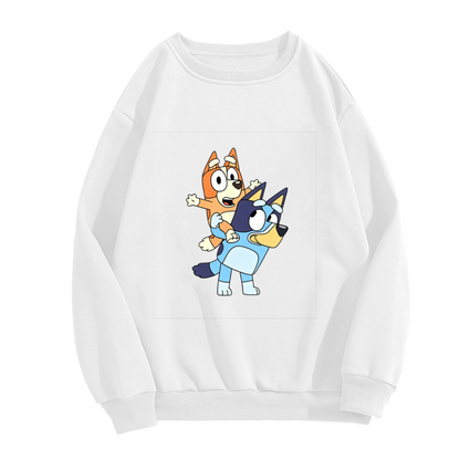 Cute Bluey & Bingo Cartoon Character Crewneck Sweatshirt