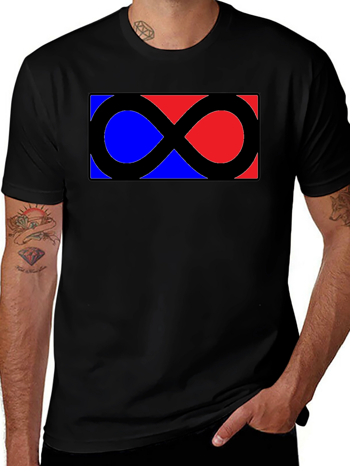 Infinity Symbol Graphic Tee - Classic Black Shirt