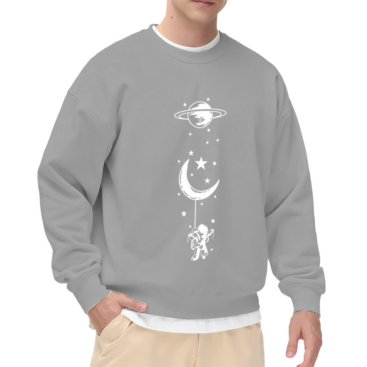 Astronaut Moon Planet Space Line Art Sweatshirt