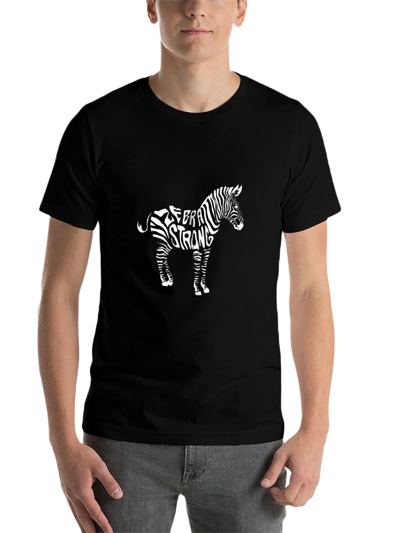 Zebra Strong Graphic T-Shirt - Black