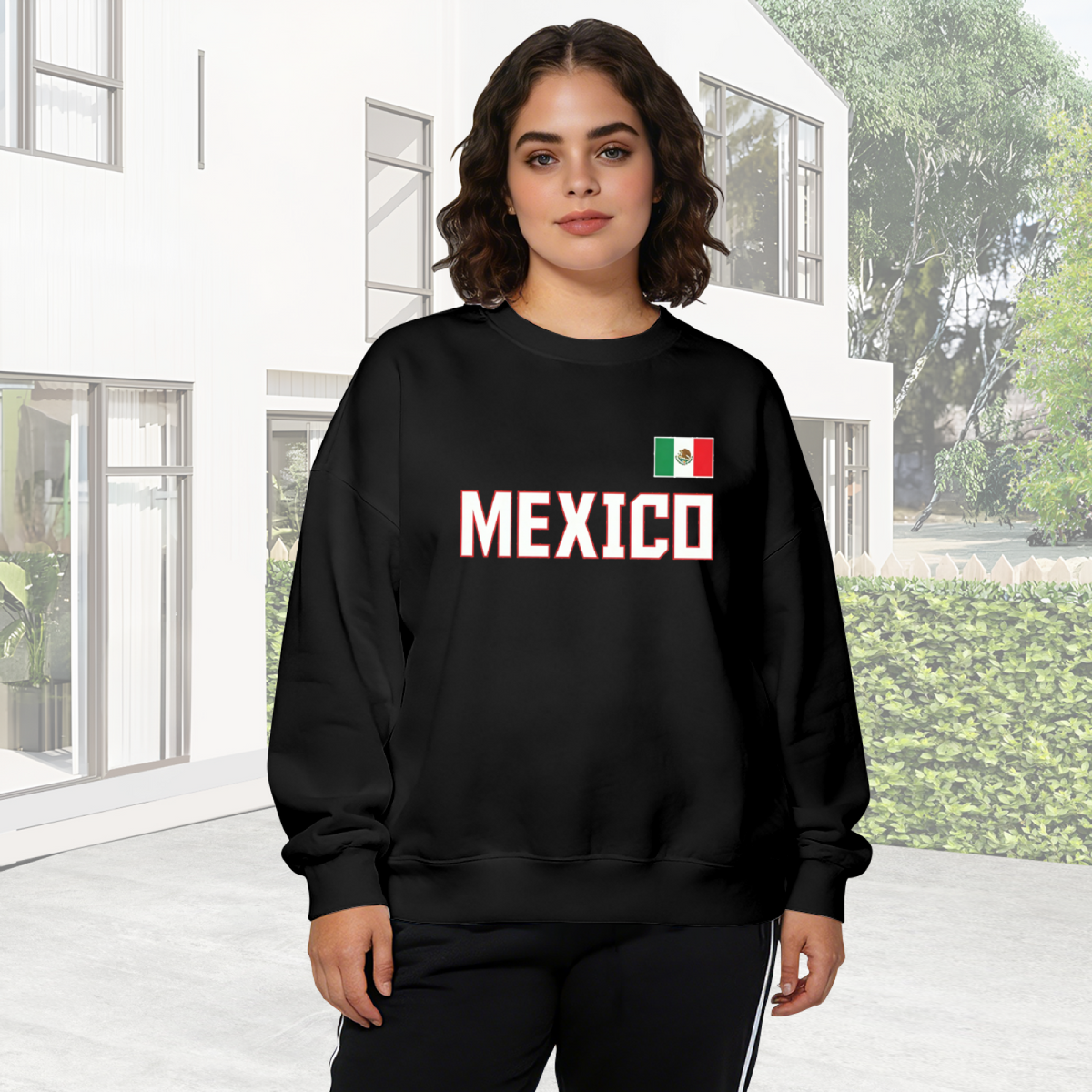 Bold Mexico Flag National Pride Crewneck Sweatshirt