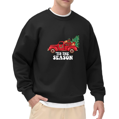 Vintage Red Truck Xmas Season Graphic Sweatshirt