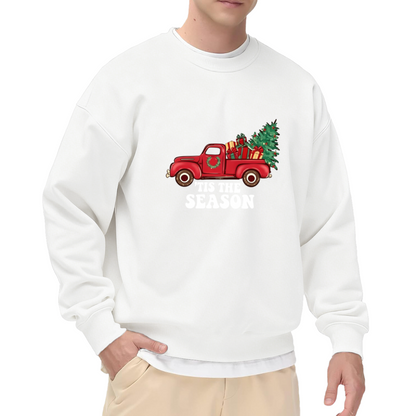 Vintage Red Truck Xmas Season Graphic Sweatshirt