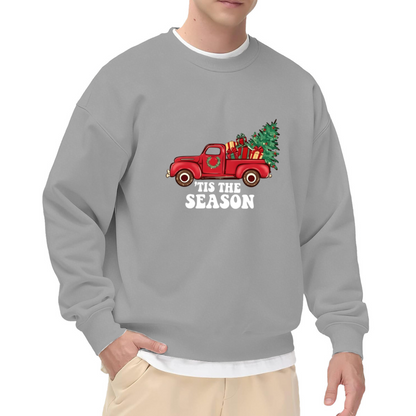 Vintage Red Truck Xmas Season Graphic Sweatshirt