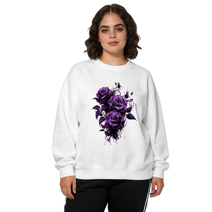 Dark Gothic Purple Rose Bouquet Art Crewneck Sweatshirt