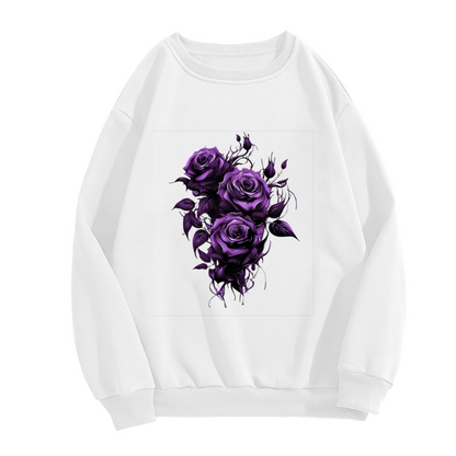 Dark Gothic Purple Rose Bouquet Art Crewneck Sweatshirt