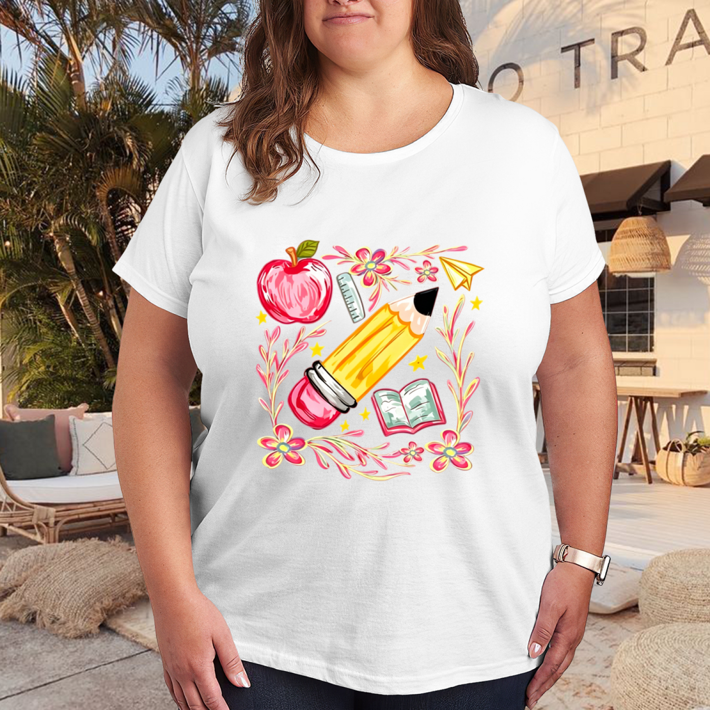 Cute Fluffy White Kitty Big Eyes Kawaii Casual Shirt