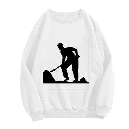 Stone Mason Worker Silhouette Art Crewneck Sweatshirt