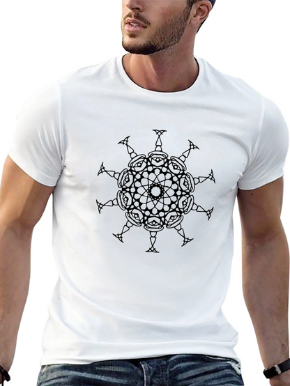 Geometric Mandala Black T-Shirt