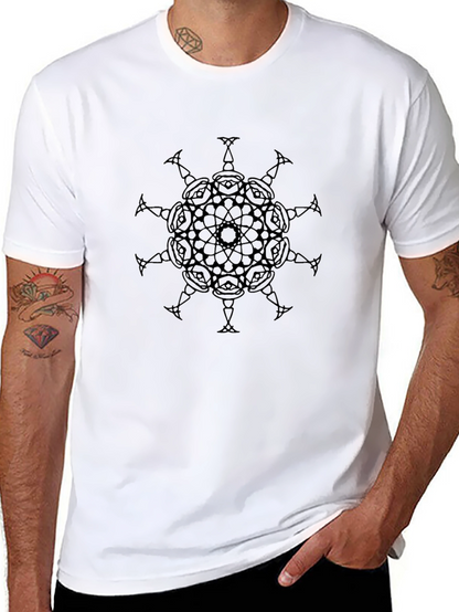 Geometric Mandala Black T-Shirt