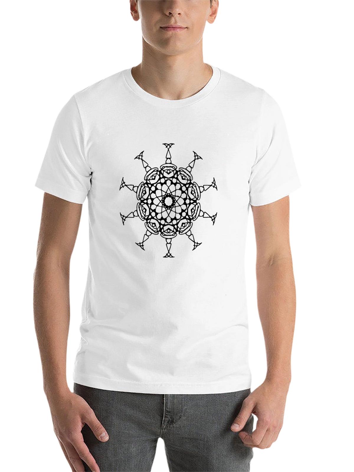 Geometric Mandala Black T-Shirt