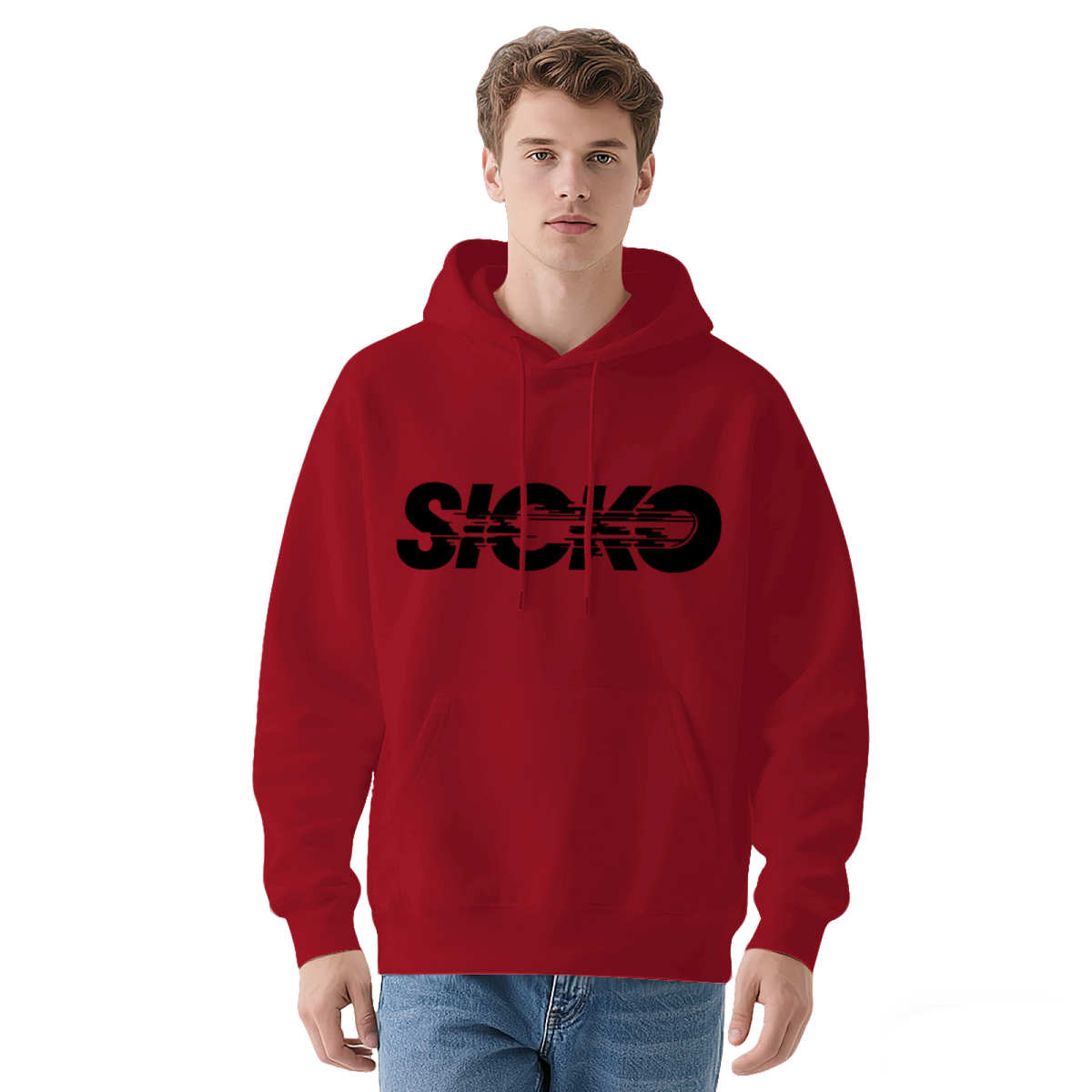 Blurry SICKO Streetwear Graphic White Hoodie, Unisex Ultra Cozy Daily Pullover
