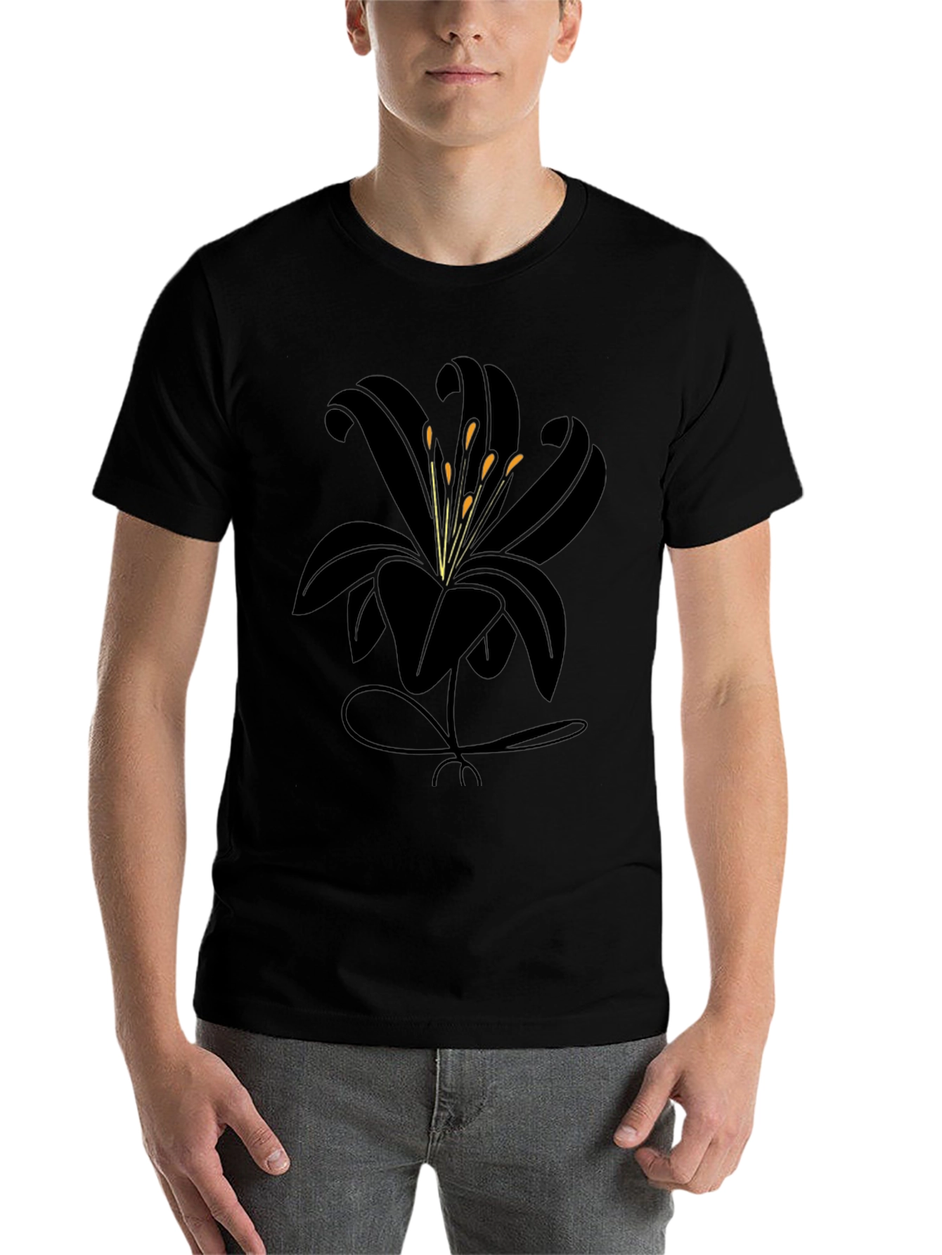 Black Lily Graphic Tee - Stylish Mens Casual Shirt