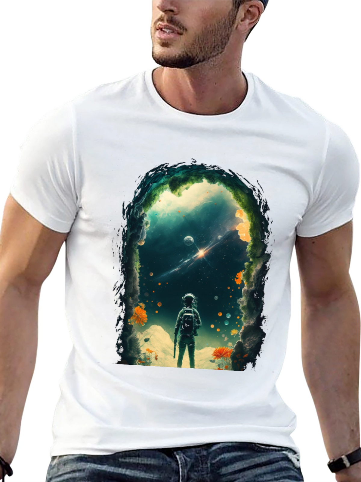 Astronaut Space Portal Graphic T-Shirt