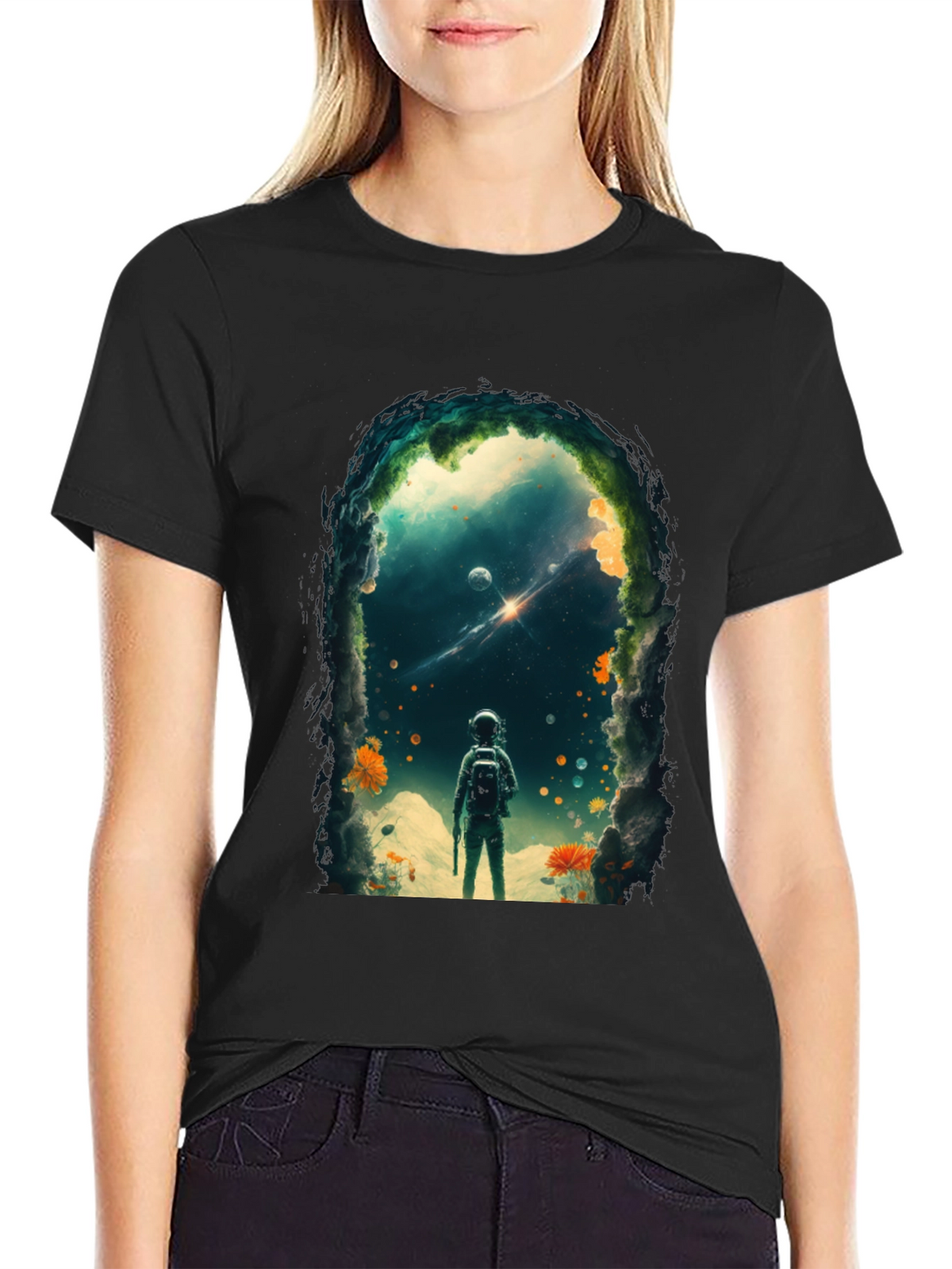 Astronaut Space Portal Graphic T-Shirt