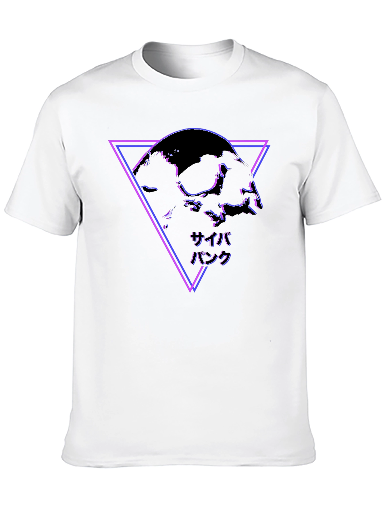 Cyberpunk Skull Graphic Black T-Shirt