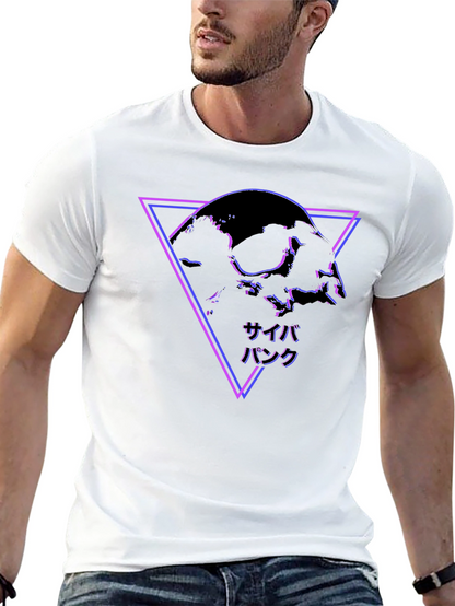 Cyberpunk Skull Graphic Black T-Shirt