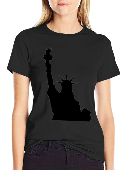 Statue of Liberty Black Graphic Tee - Patriotic Style