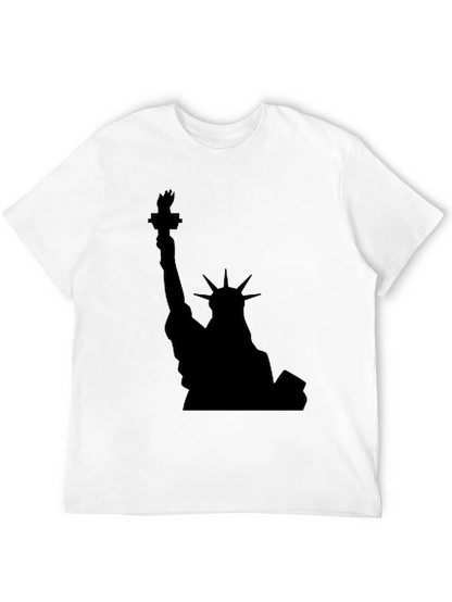 Statue of Liberty Black Graphic Tee - Patriotic Style