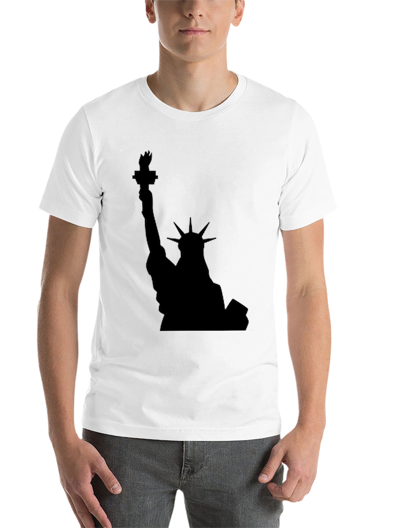 Statue of Liberty Black Graphic Tee - Patriotic Style
