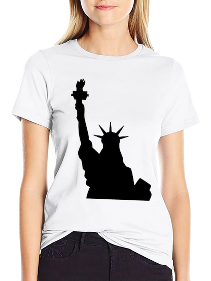Statue of Liberty Black Graphic Tee - Patriotic Style