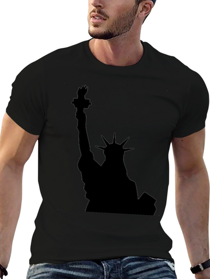Statue of Liberty Black Graphic Tee - Patriotic Style