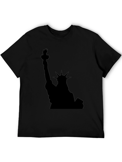 Statue of Liberty Black Graphic Tee - Patriotic Style