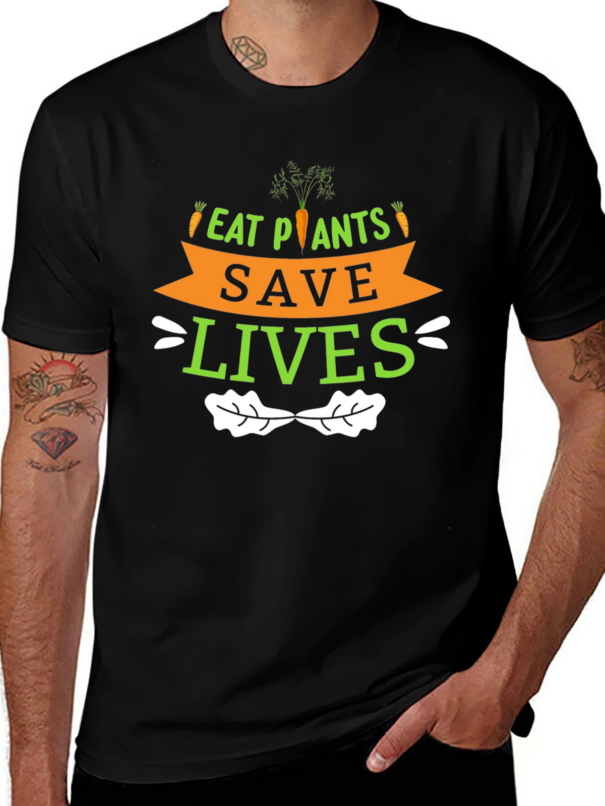 Eat Plants Save Lives Graphic T-Shirt