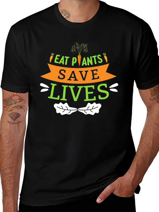 Eat Plants Save Lives Graphic T-Shirt