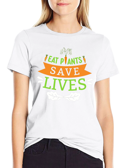 Eat Plants Save Lives Graphic T-Shirt