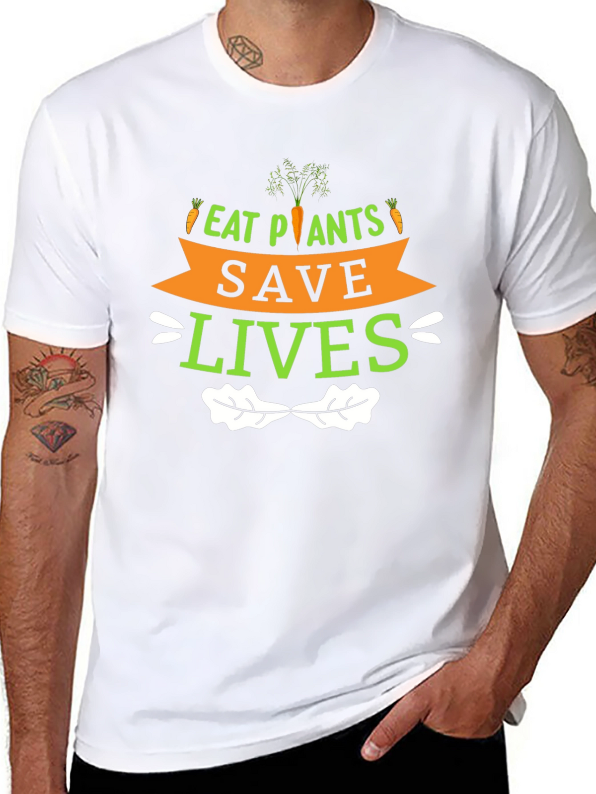Eat Plants Save Lives Graphic T-Shirt