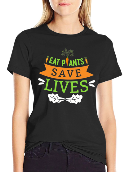 Eat Plants Save Lives Graphic T-Shirt