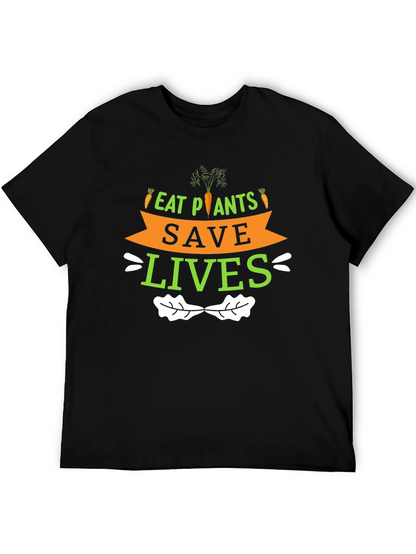 Eat Plants Save Lives Graphic T-Shirt