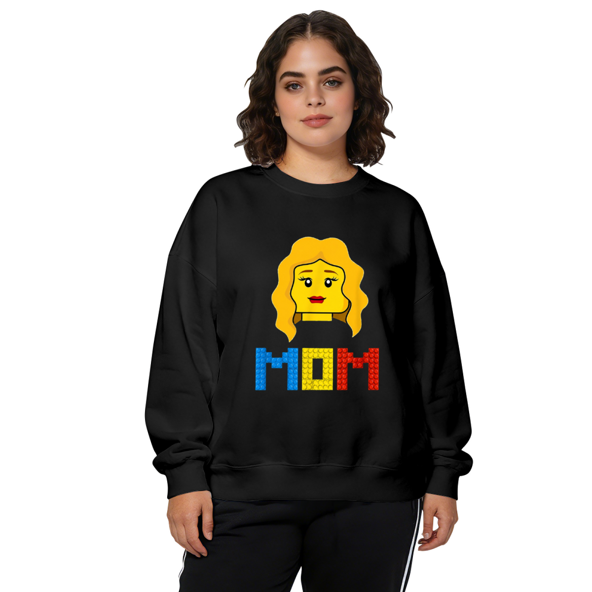 Sweet MOM Letter Warm Family Crewneck Sweatshirt