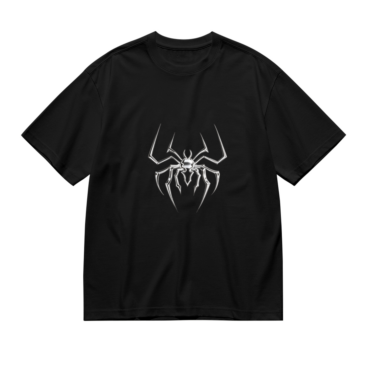 Metallic Spider Hero Streetwear Black Tee