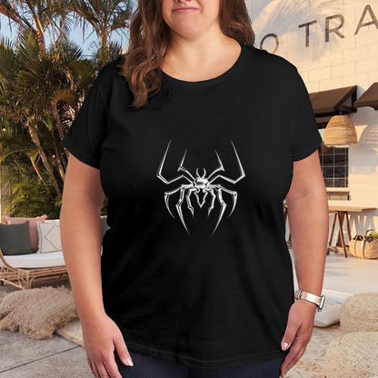 Metallic Spider Hero Streetwear Black Tee