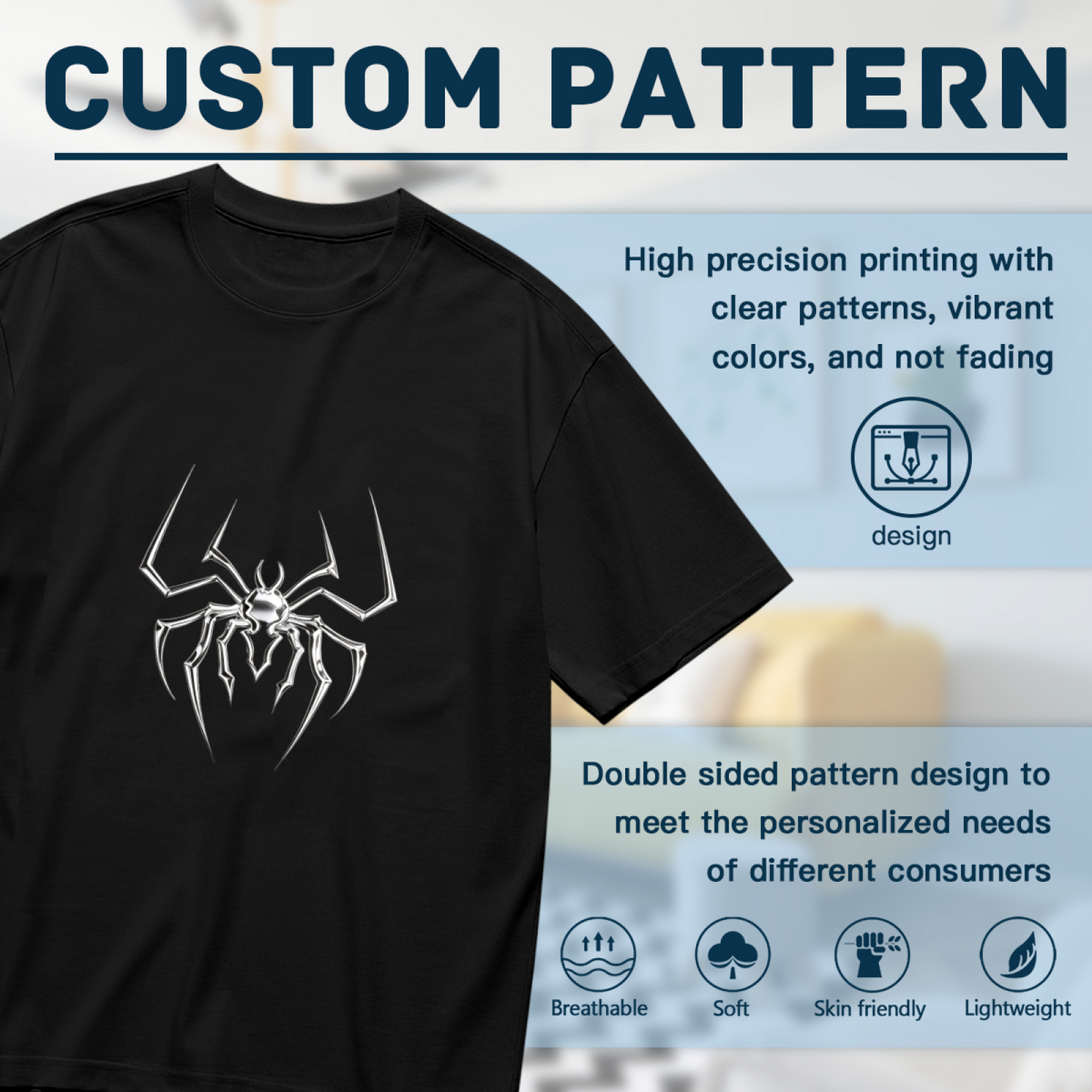 Metallic Spider Hero Streetwear Black Tee