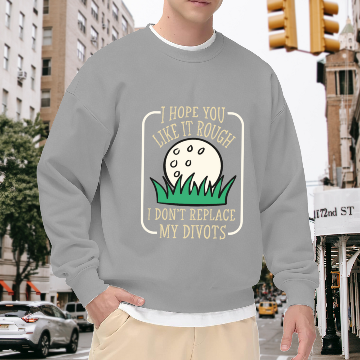 Golf Lover Rough Divot Funny Quote Crewneck Sweatshirt