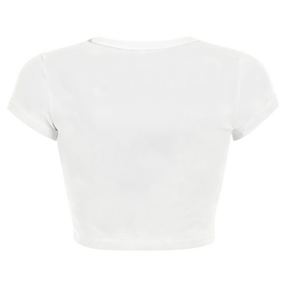 California Los Angeles Retro Varsity White Crop Top ¨C Vintage LA College Tee