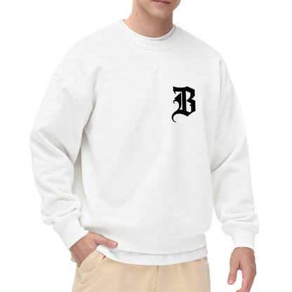 Gothic Letter B Minimal Chest Print Crewneck