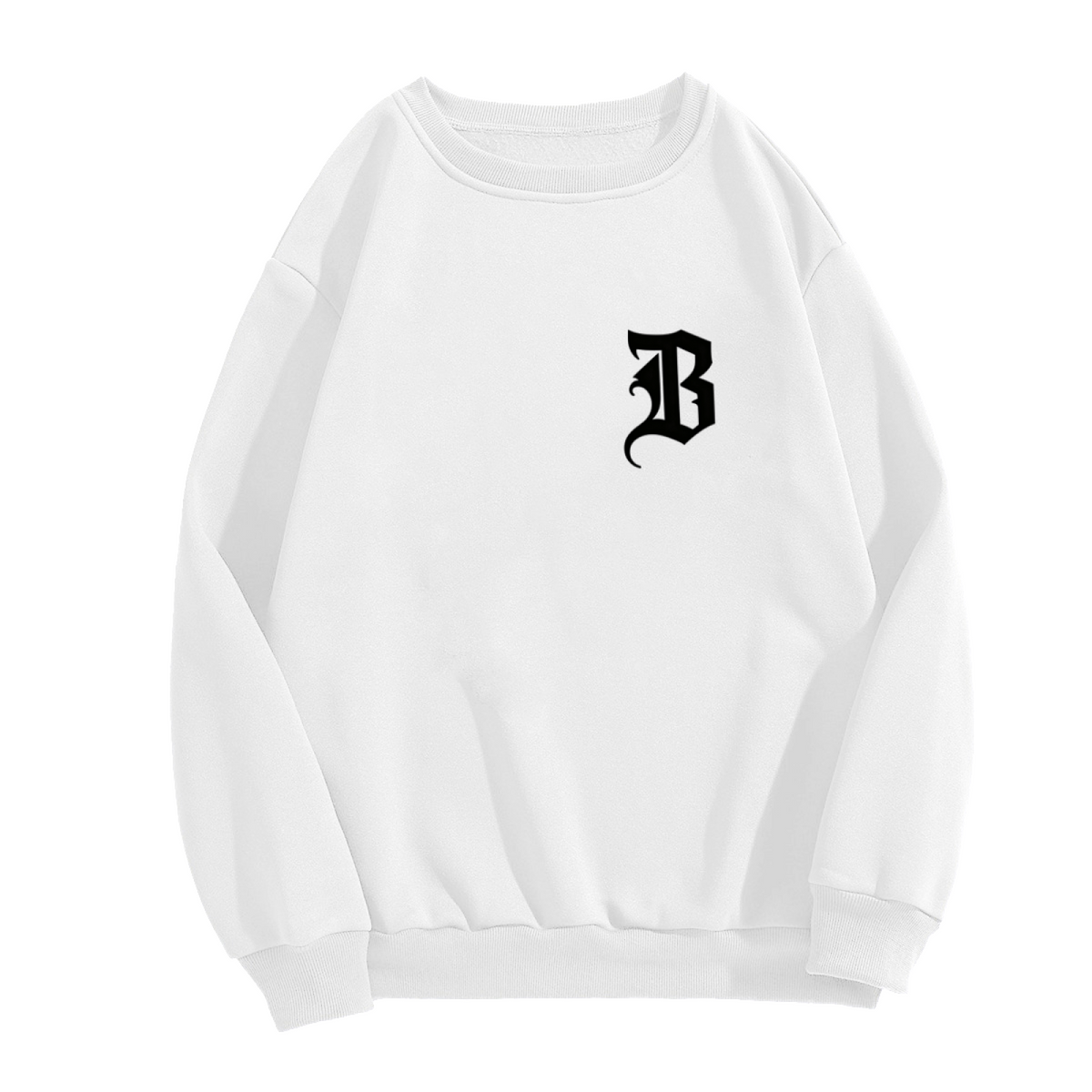 Gothic Letter B Minimal Chest Print Crewneck