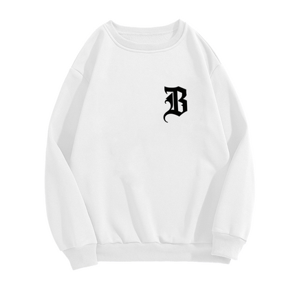 Gothic Letter B Minimal Chest Print Crewneck