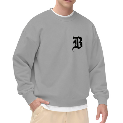 Gothic Letter B Minimal Chest Print Crewneck